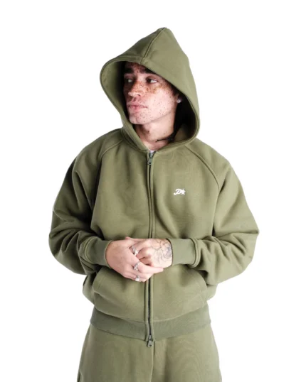 Protect London OLIVE DAY2DAY ZIP-UP HOODIE