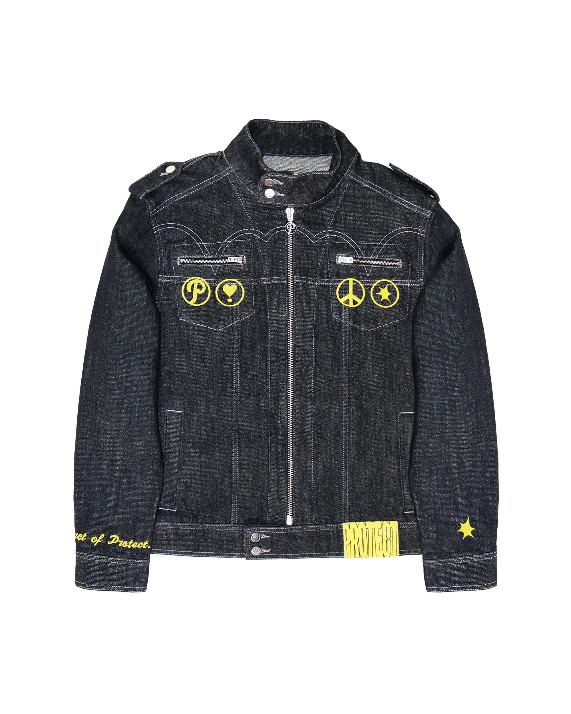 blacksetwebsitejacketfront Chief Denim Jacket Black
