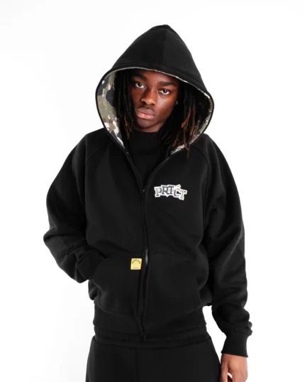 Discover the Protect London PRTCT CAMO ZIP-UP HOODIE, designed for style and comfort. Perfect for urban adventures or casual outings. Shop now!